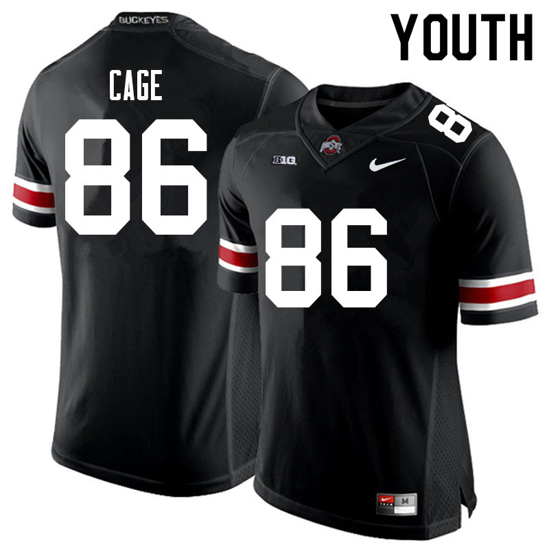 Ohio State Buckeyes Jerron Cage Youth #86 Black Authentic Stitched College Football Jersey